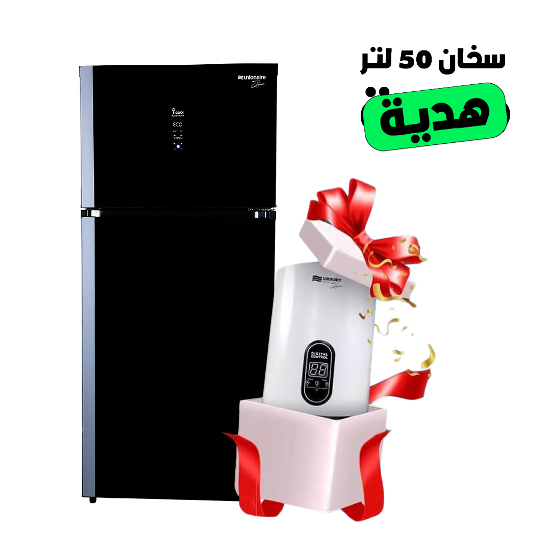 ثلاجة يونيون إير نوفروست - 350 لتر مع سخان كهربائي ديجيتال - 50 لتر - URN420LBG90ADTHRBSM