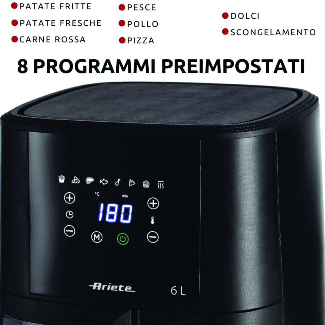 قلايه هوائية أرييت - 6 لتر - 1300 وات - أسود