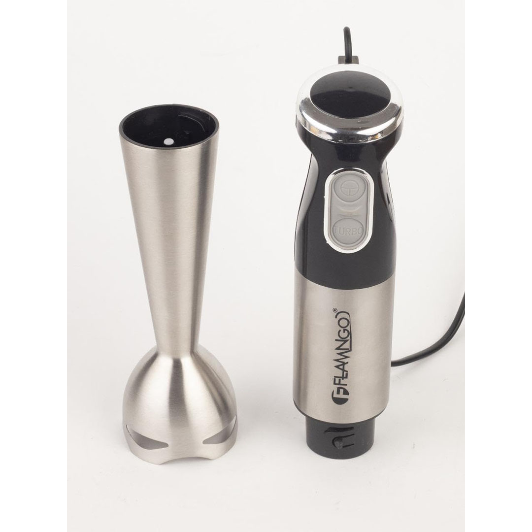 مجموعة خلاط يدوي من فلامنجو - 900 وات - 5*1 - 600 مل - اسود وفضي