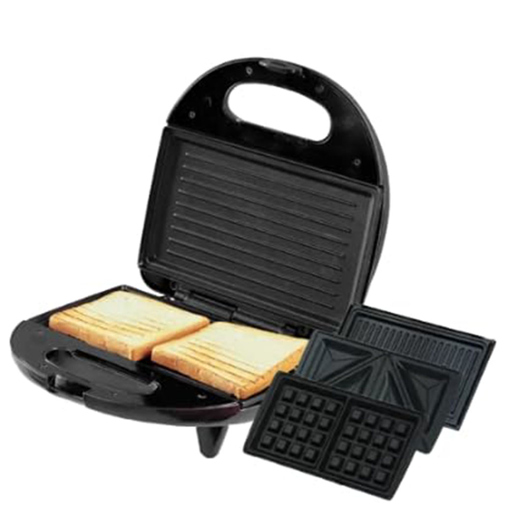 صانع ساندوتش فلامنجو - 800 وات - 3 في 1 - أسود - FMCT-SM-803