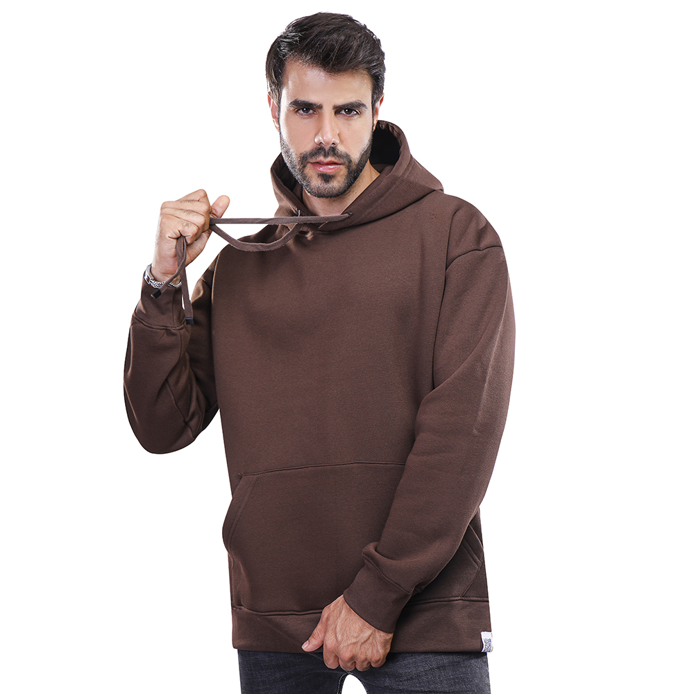هودي رجالي كم طويل بجيوب - بني - 1600242