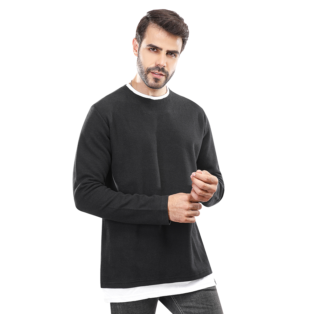 سويت شيرت رجالي كم طويل - أسود - 1600255