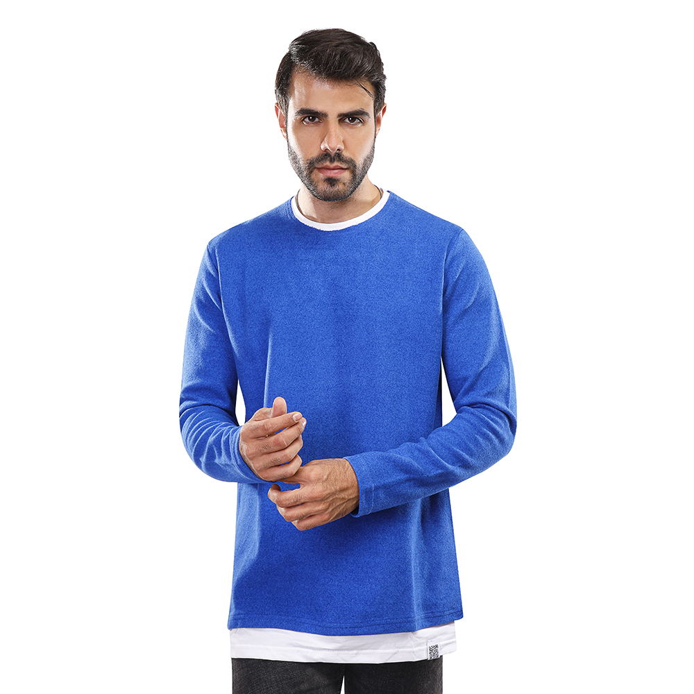 سويت شيرت رجالي كم طويل - أزرق - 1600255