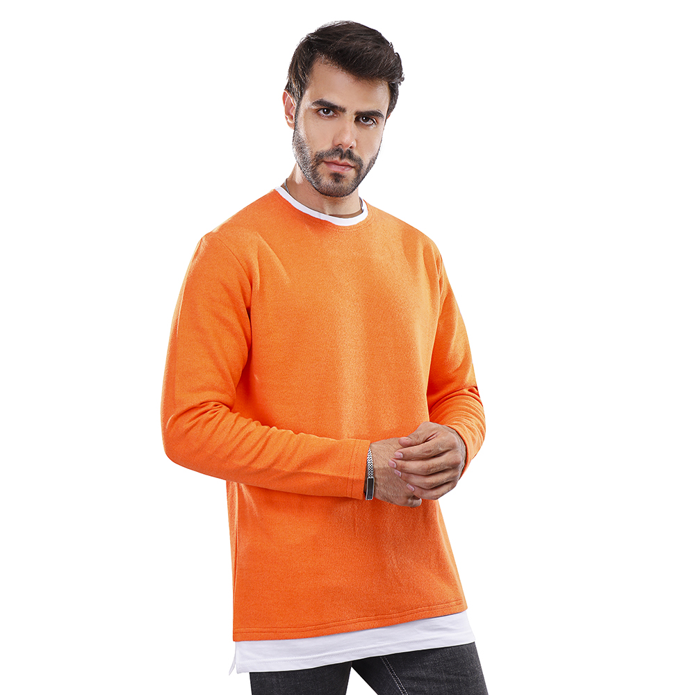 سويت شيرت رجالي كم طويل - برتقالي - 1600255