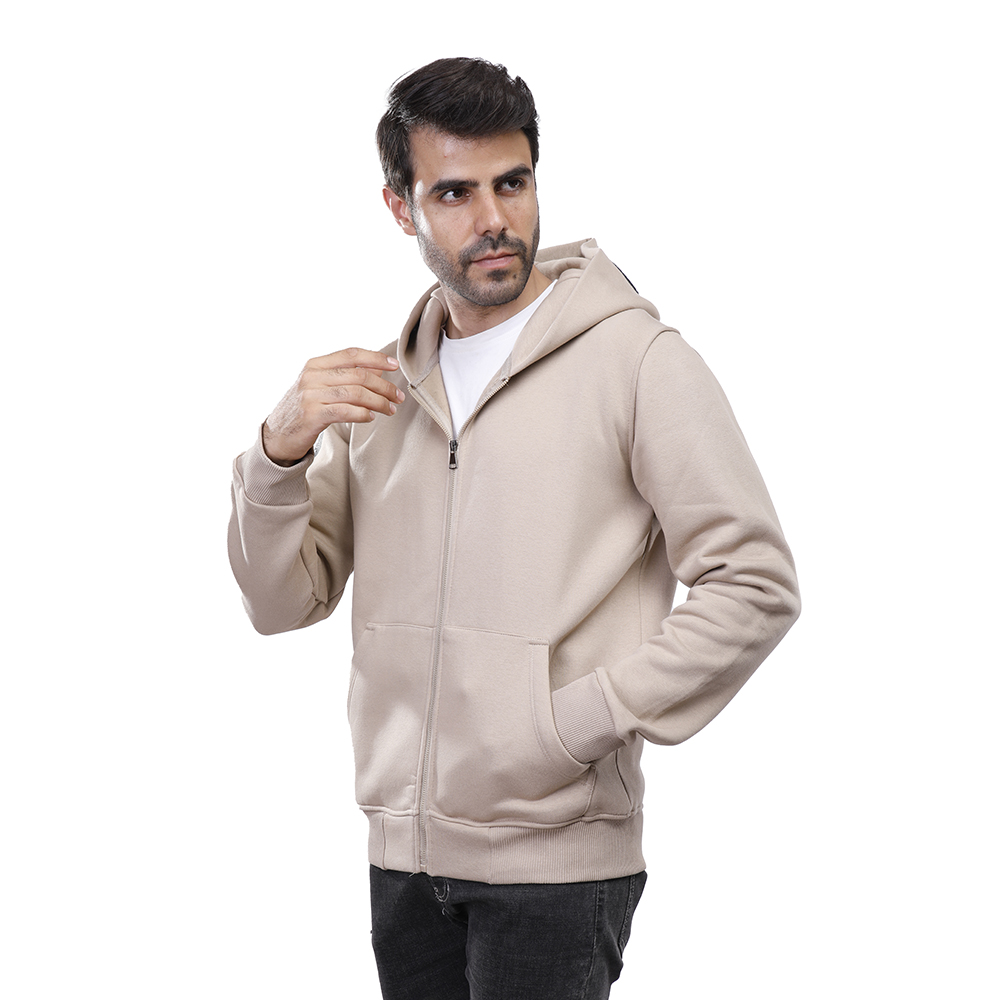 هودي رجالي كم طويل بسوستة - بيج - 1600263