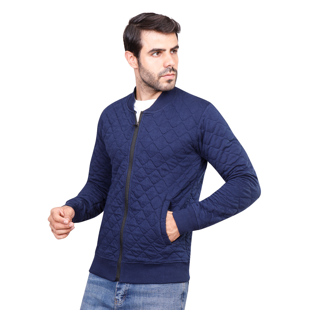 سويت شيرت رجالي كم طويل بسوستة - كحلي - 1600289