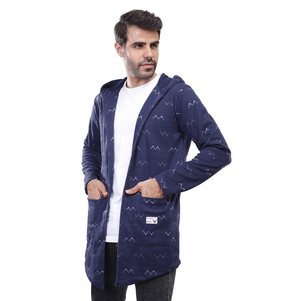 هودي رجالي كم طويل مفتوح - كحلي - 1600304