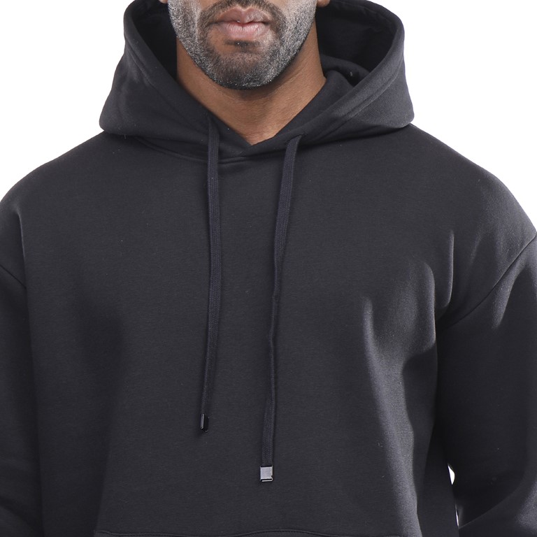 هودي رجالي كم طويل بجيوب - أسود - 1600242