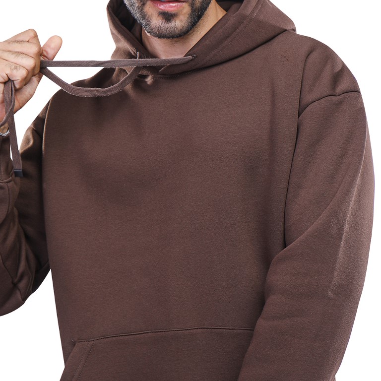 هودي رجالي كم طويل بجيوب - بني - 1600242