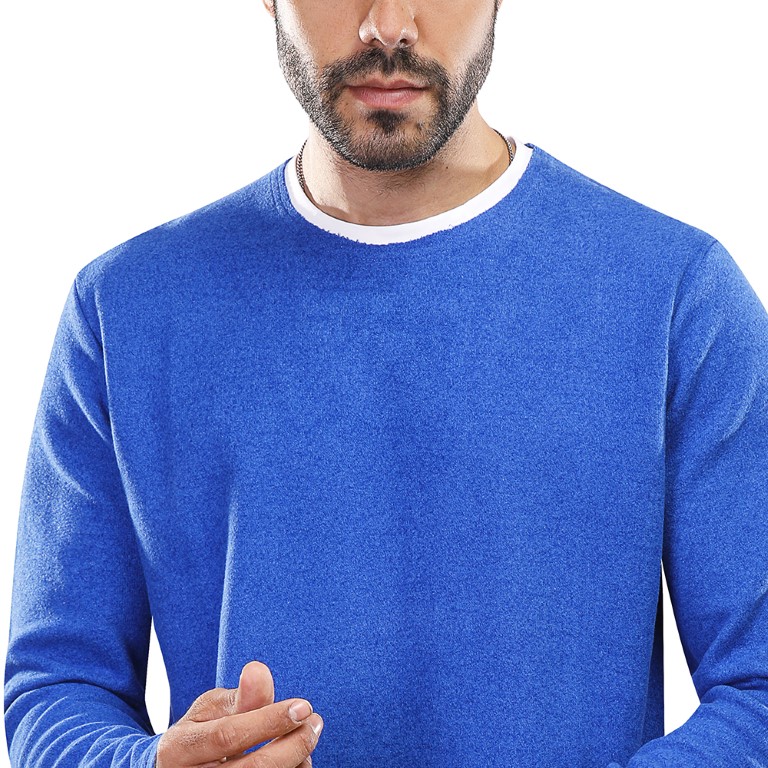 سويت شيرت رجالي كم طويل - أزرق - 1600255
