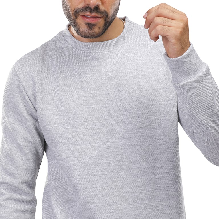 سويت شيرت رجالي كم طويل - رمادي - 1600266