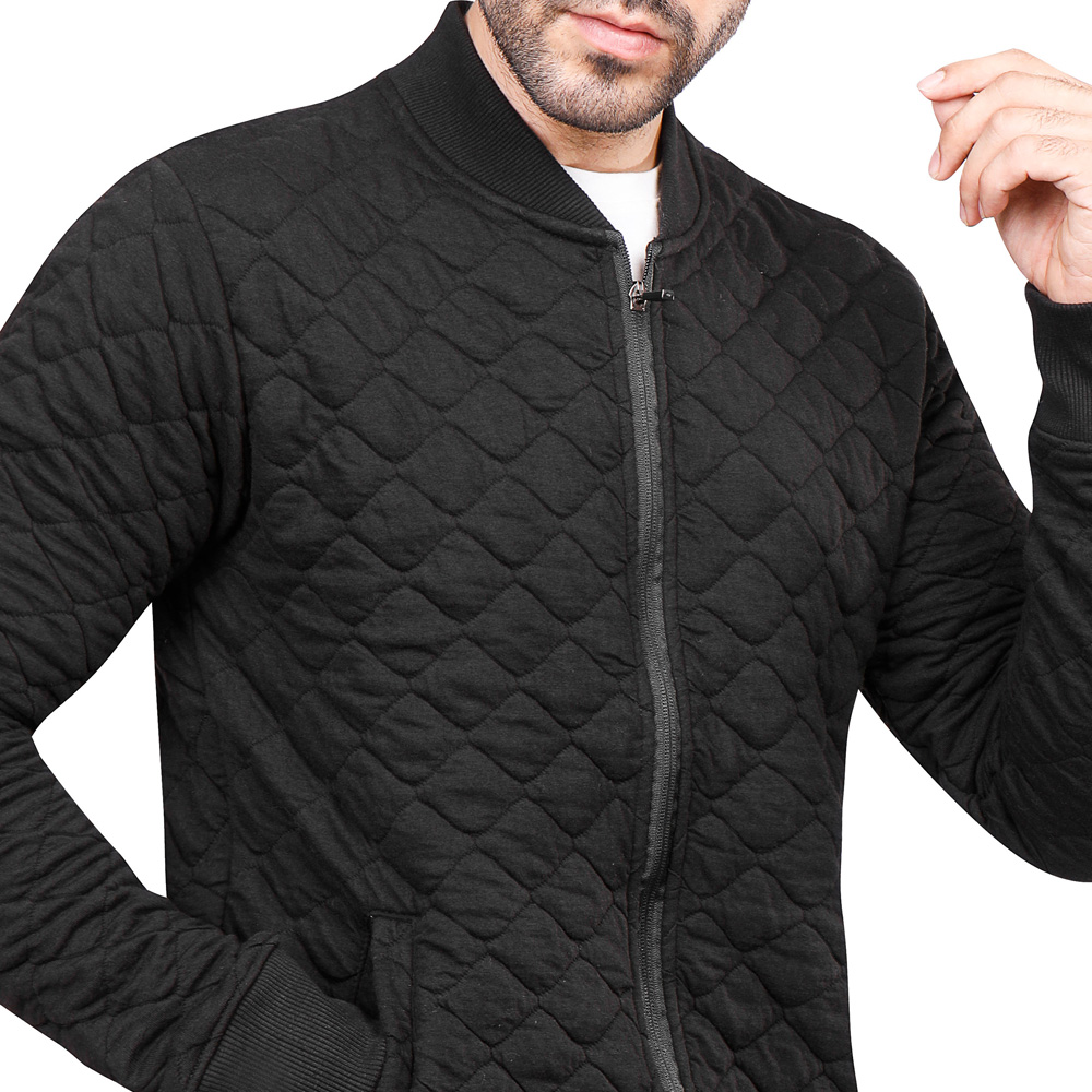 سويت شيرت رجالي كم طويل بسوستة - أسود - 1600289