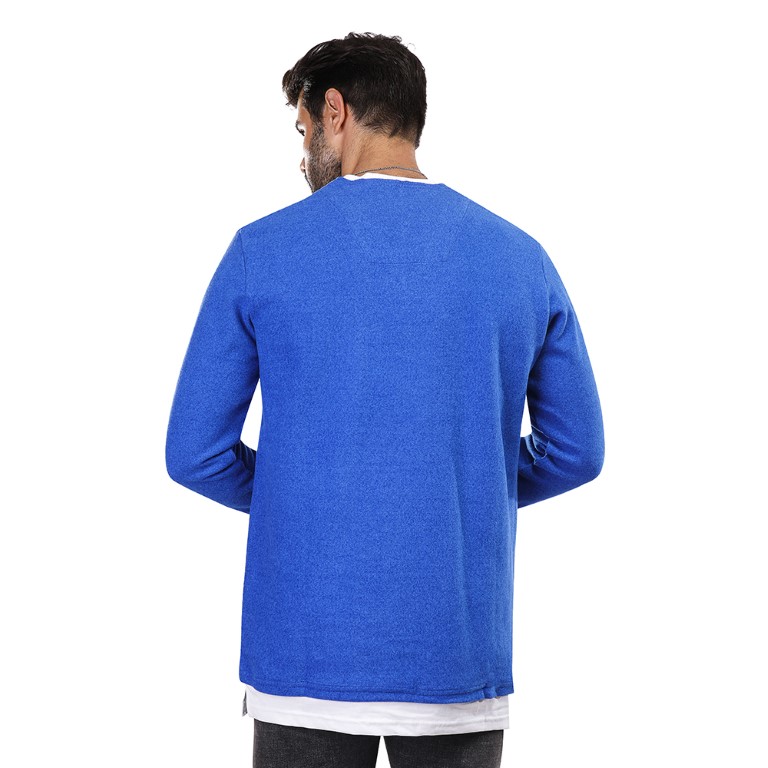 سويت شيرت رجالي كم طويل - أزرق - 1600255