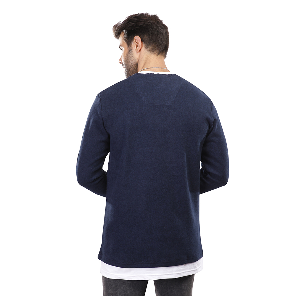 سويت شيرت رجالي كم طويل - كحلي - 1600255