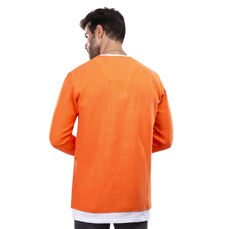سويت شيرت رجالي كم طويل - برتقالي - 1600255