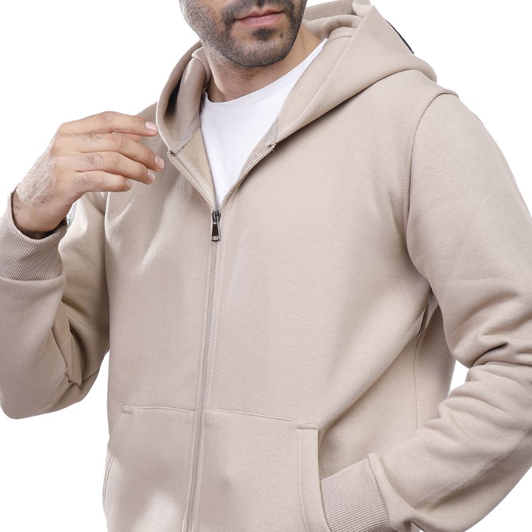 هودي رجالي كم طويل بسوستة - بيج - 1600263