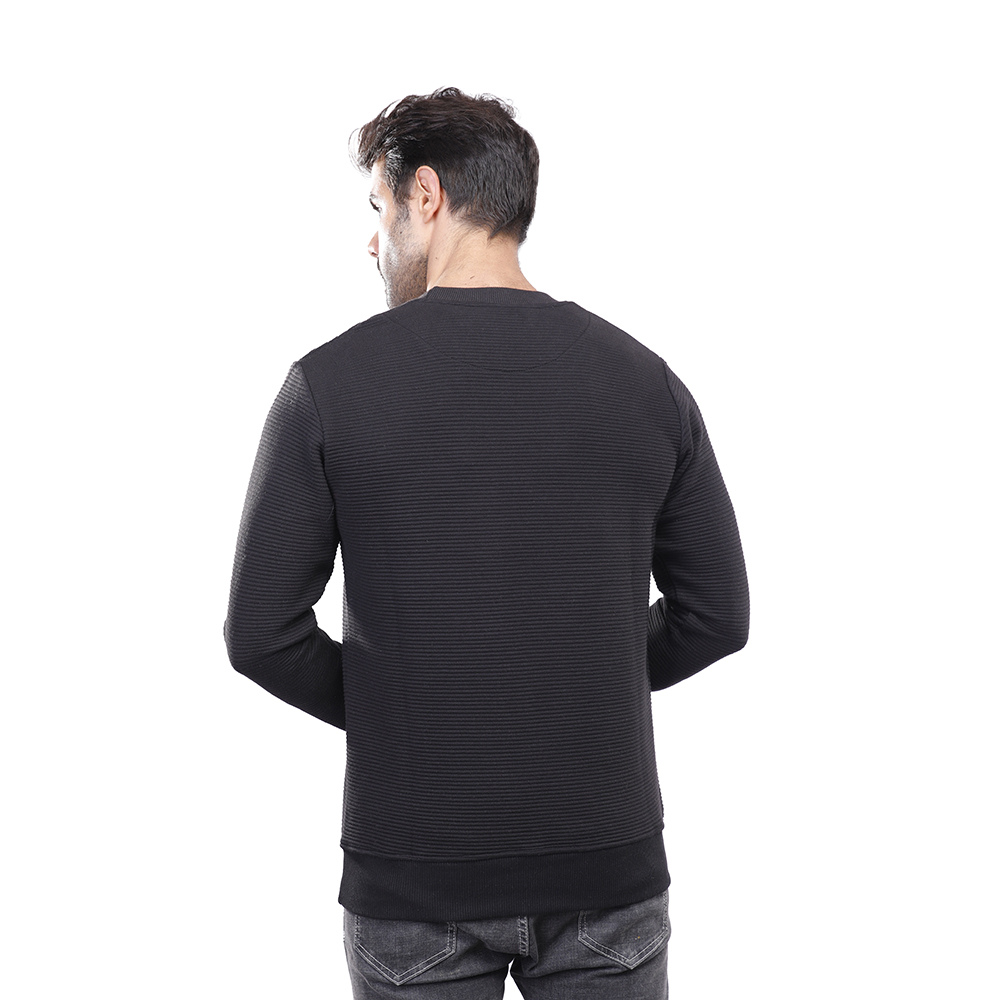 سويت شيرت رجالي كم طويل - أسود - 1600265