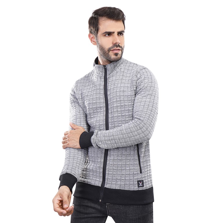 سويت شيرت رجالي بسوستة - رمادي - 1600239