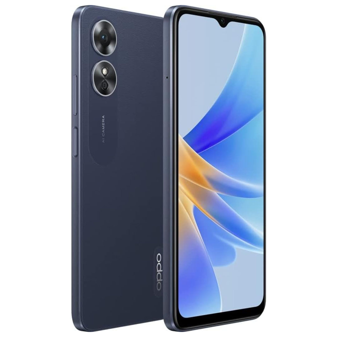 اوبو A17 موبايل - 64/4 جيجا - شريحتين - 4G - أسود