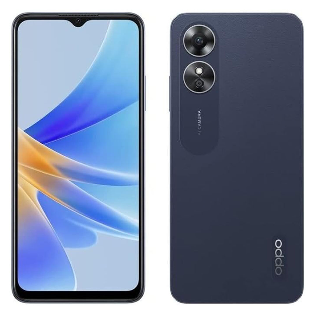 اوبو A17 موبايل - 64/4 جيجا - شريحتين - 4G - أسود