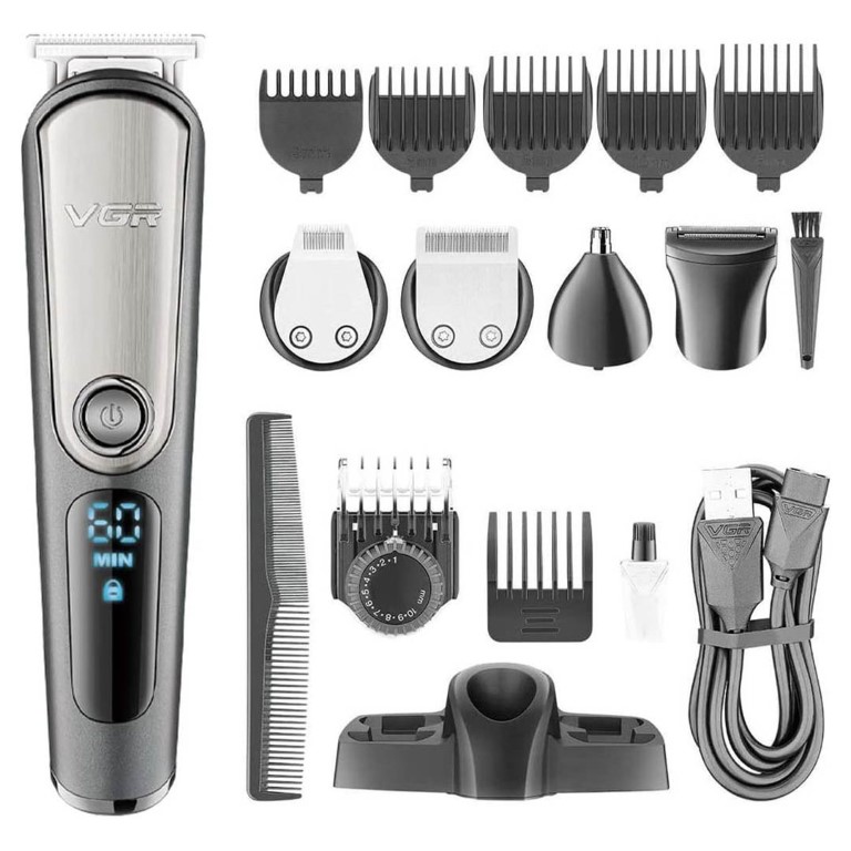 ماكينة حلاقة قابلة للشحن 5*1 VGR - فضي - V-105