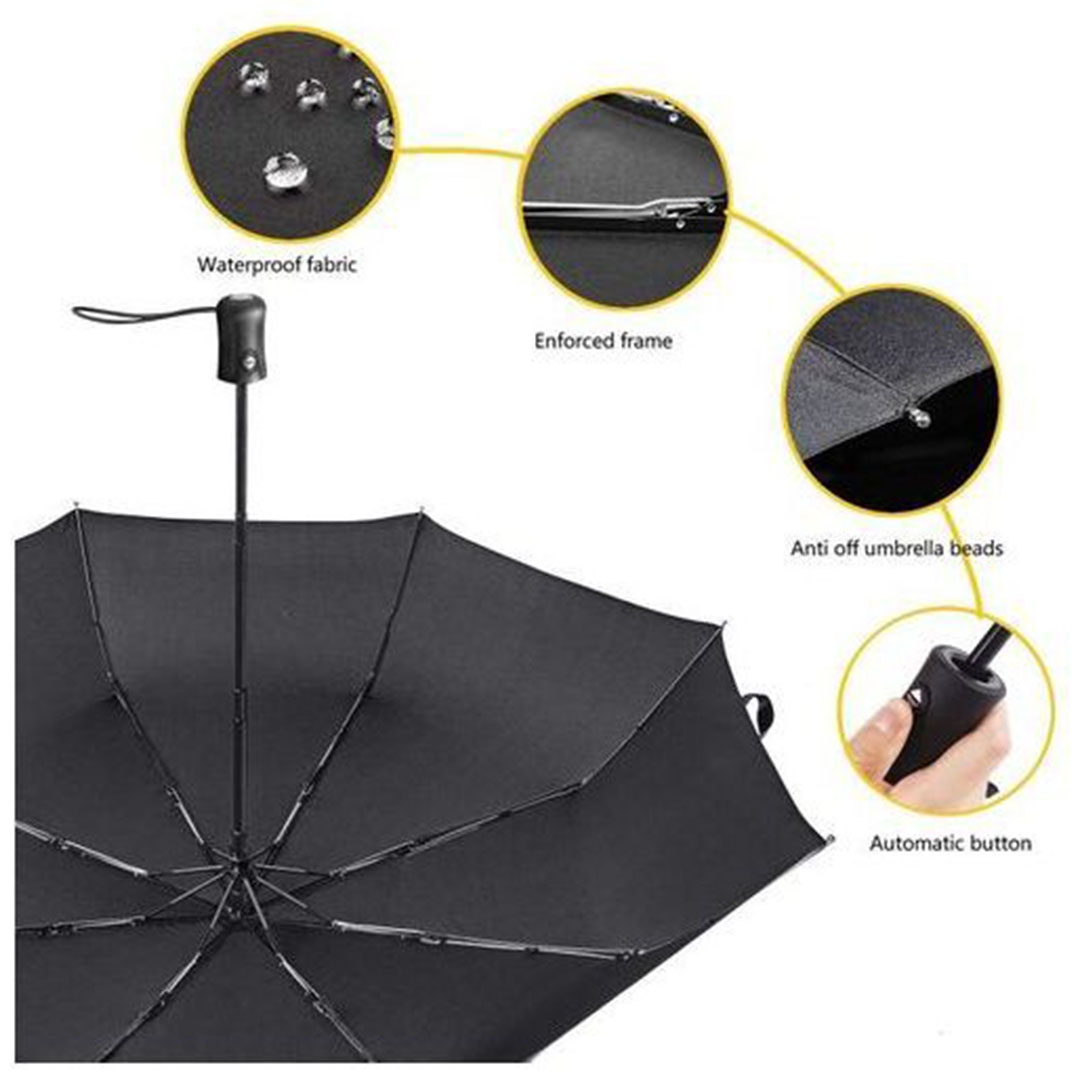شمسية للحماية من المطر والشمس - أسود