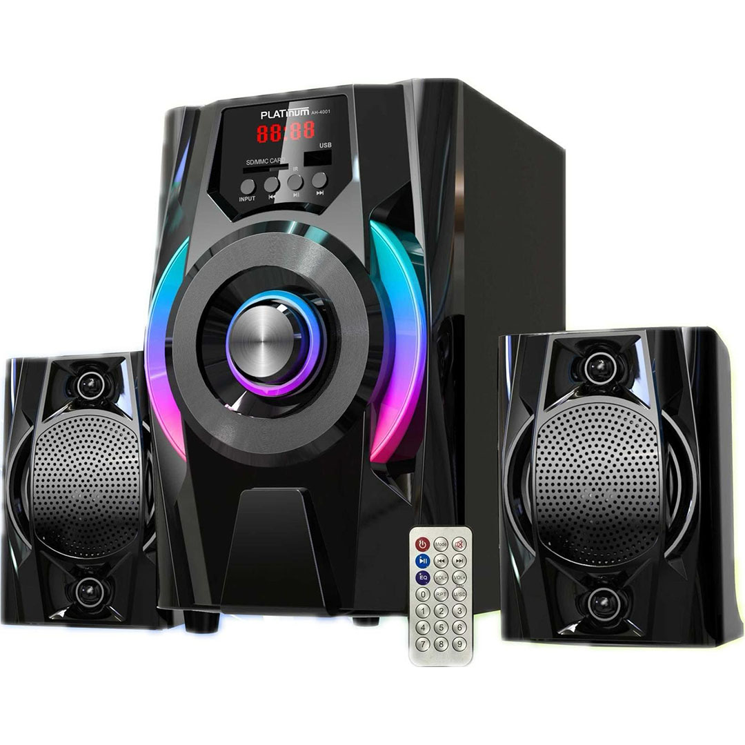 مكبر صوت بلوتوث - 2 × 1 - أسود - جهاز تحكم عن بُعد