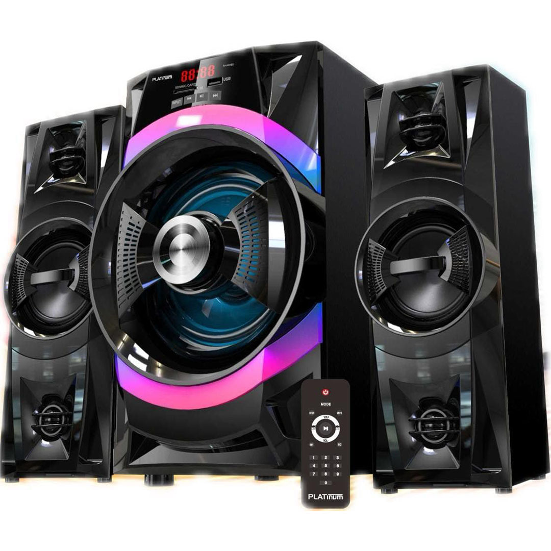 مكبر صوت بلاتينيوم - بلوتوث - 2 * 1 - أسود