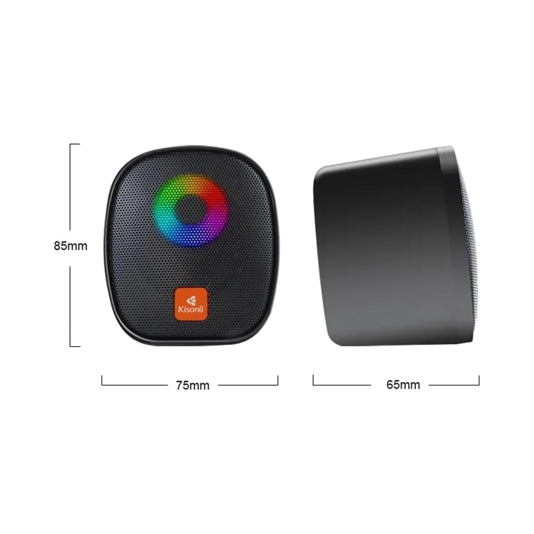 سماعة كيسونلي للكمبيوتر - موديل X11- AUX/USB - RGB - سوداء