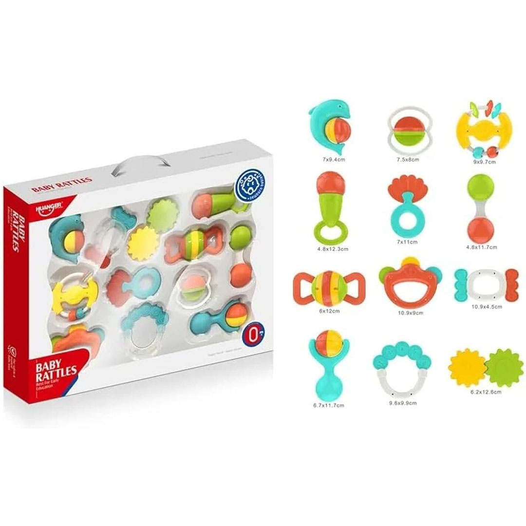 مجموعة خشخيشات بلاستيك بيد سيليكون - 4 قطع