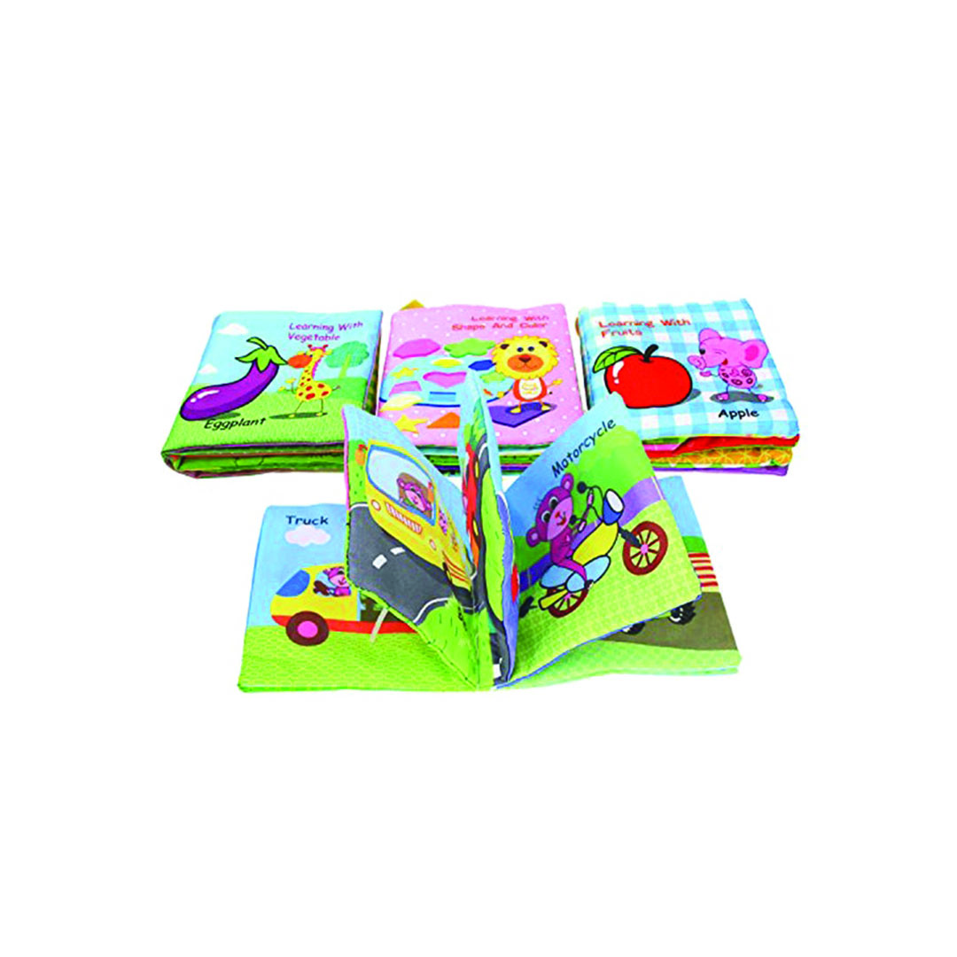 مجموعة كتب تعليمية للأطفال من القماش - 4 قطع