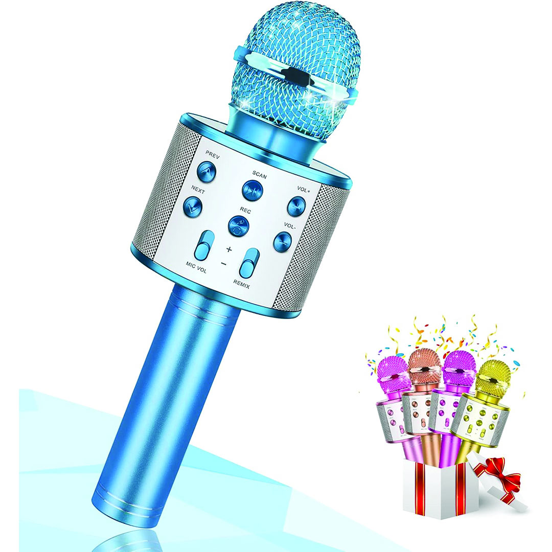 ميكروفون لاسلكي للأطفال بلوتوث - أزرق