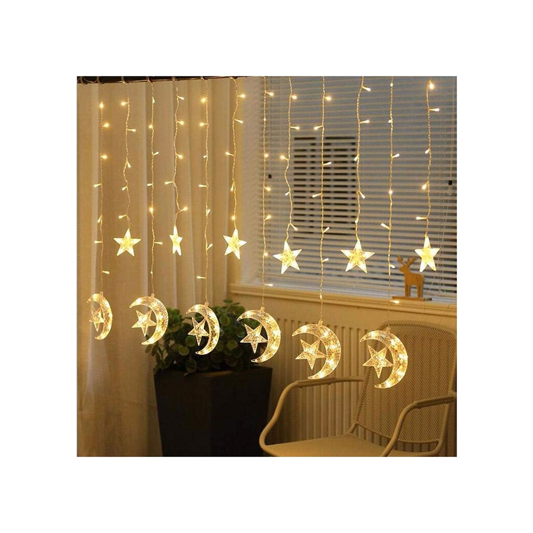 ستارة نور رمضان شكل هلال ونجمة - 2.5 متر