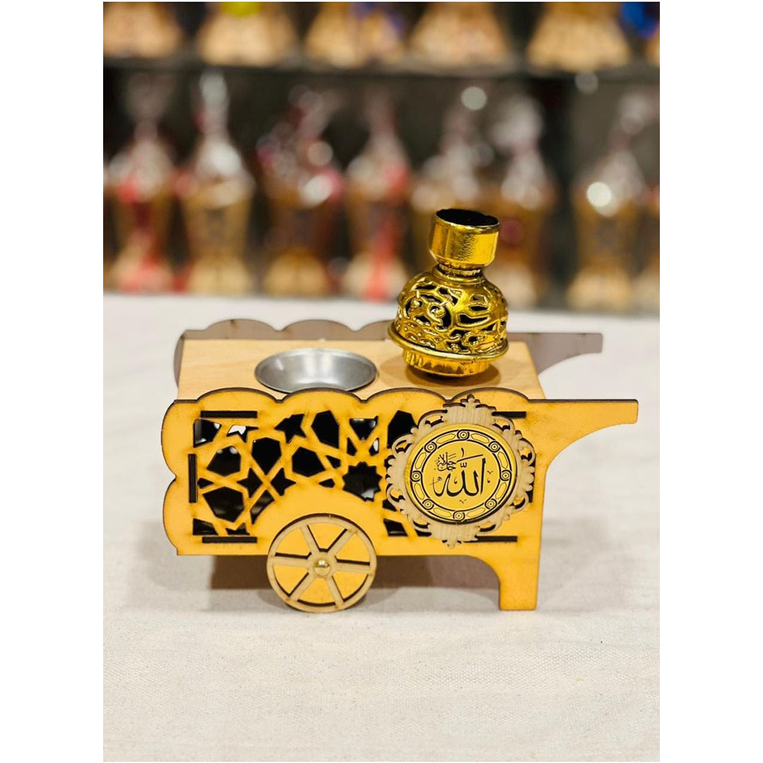 مبخرة شكل مدفع عربة فول رمضان - ذهبي