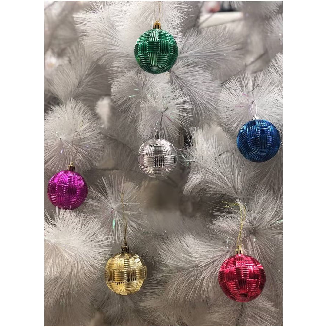 كرات زينة شجرة الكريسماس - 6 كرات - 6 سم