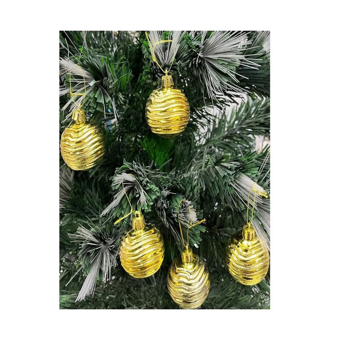 زينة شجر الكريسماس - كور ذهبية - 25 قطعة
