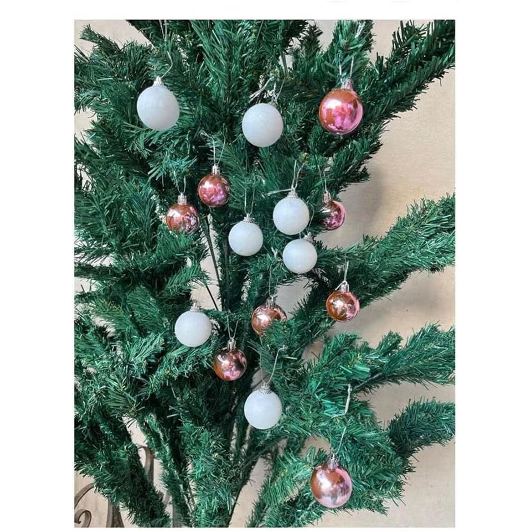 زينة شجرة عيد الميلاد من 20 قطعة - الأبيض والوردي