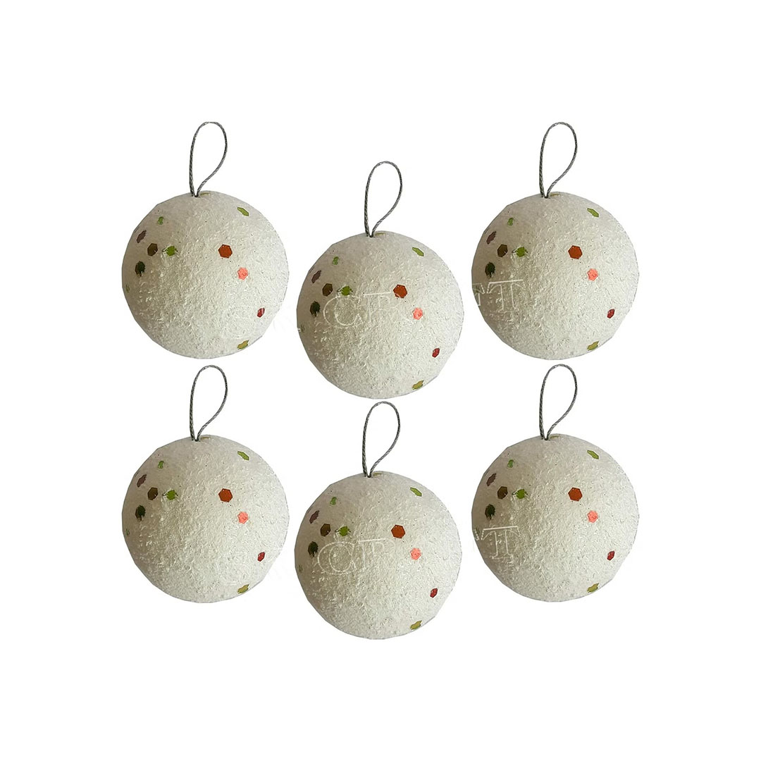 زينة شجر الكريسماس - كرات ثلج - 12 قطعة