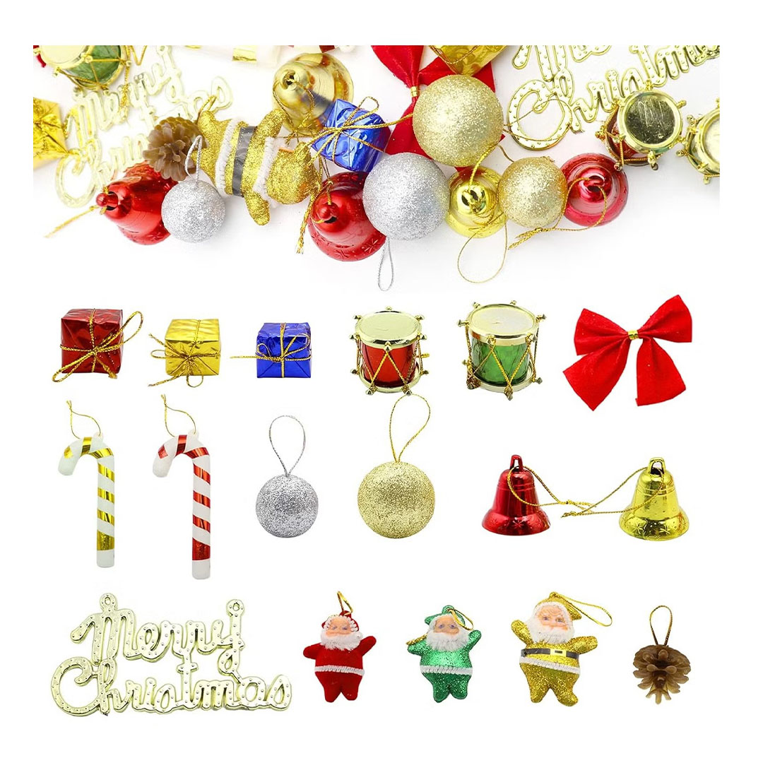 مجموعة اكسسوارات شجرة الكريسماس - 43 قطعة مختلفة