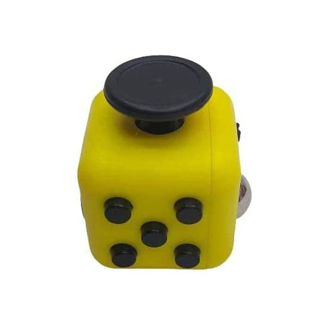 لعبة ألغاز فيدجيت مربعة لتخفيف التوتر - أصفر/أسود