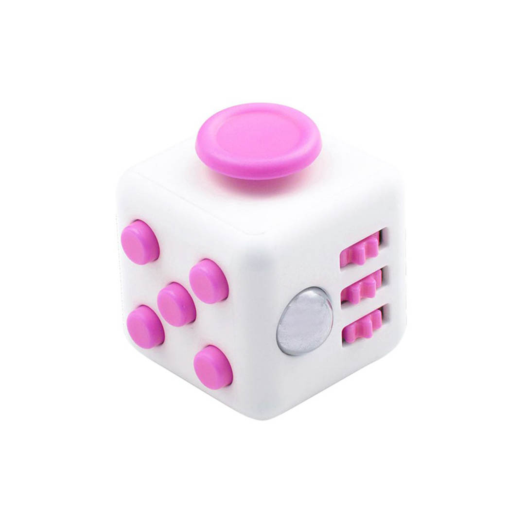 لعبة مكعب لتخفيف التوتر - أبيض/بينك