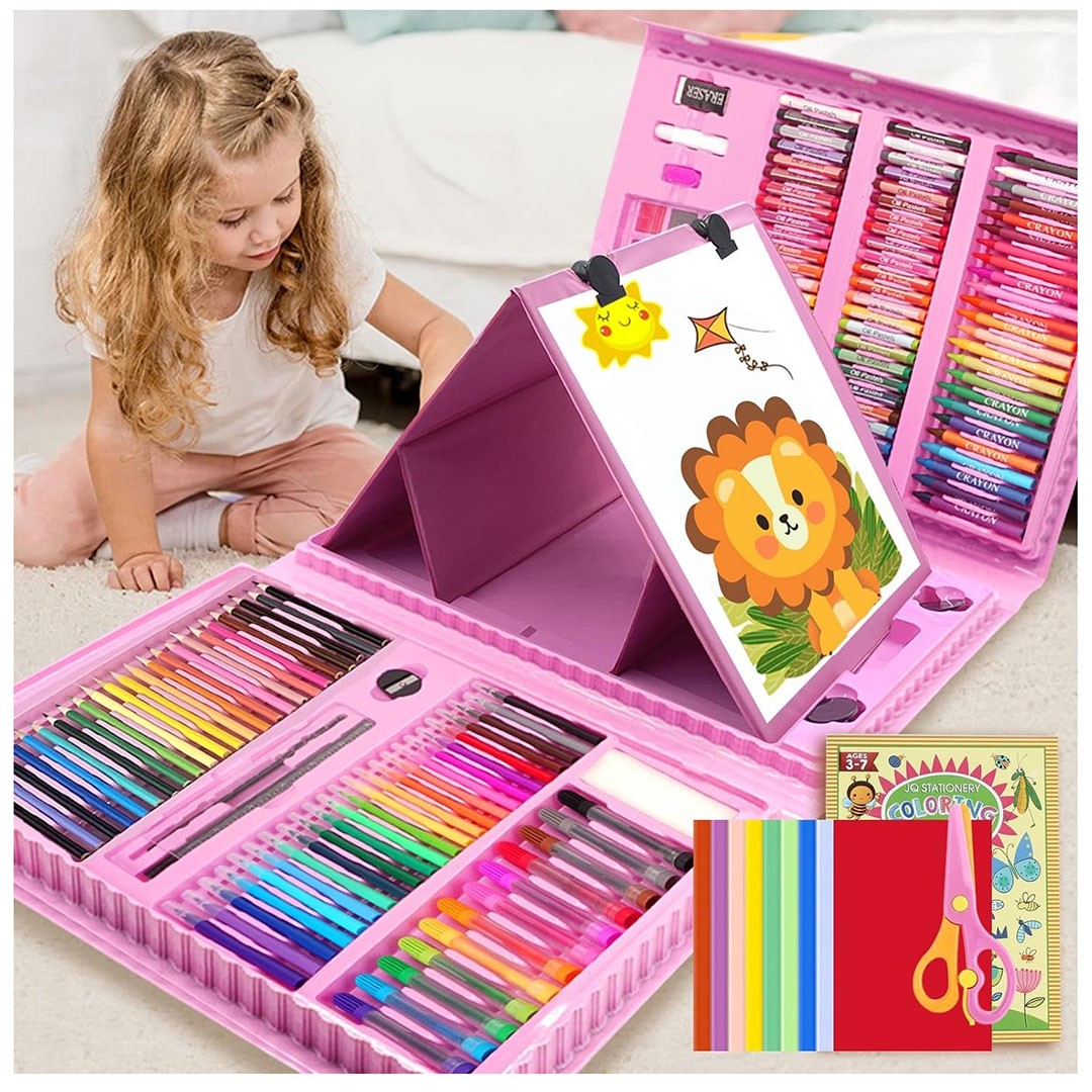 شنطة أدوات رسم وبورد للرسم - 208 قطعة