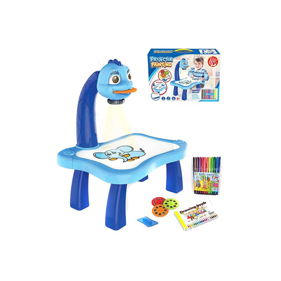 ترابيزة الرسم بجهاز عرض للأطفال - أزرق