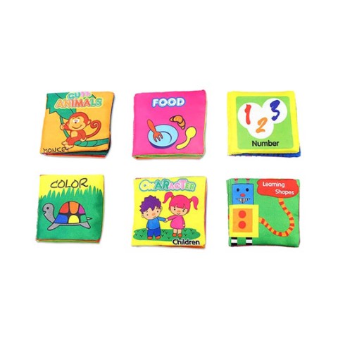 كتب قماشية مطبوعة - 6 قطع