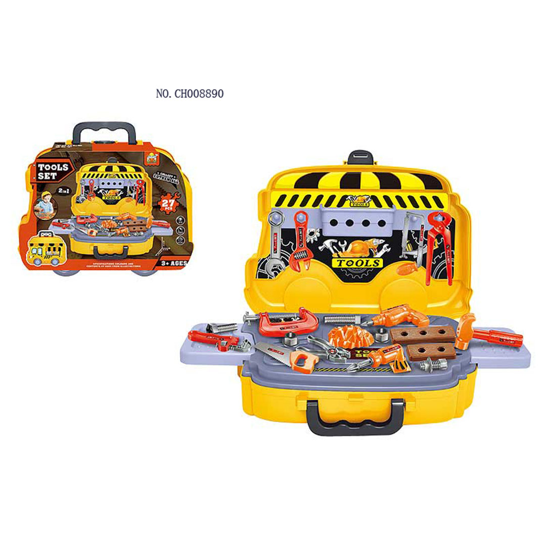 لعبة شنطة أدوات للأطفال شكل باص - 26 قطعة