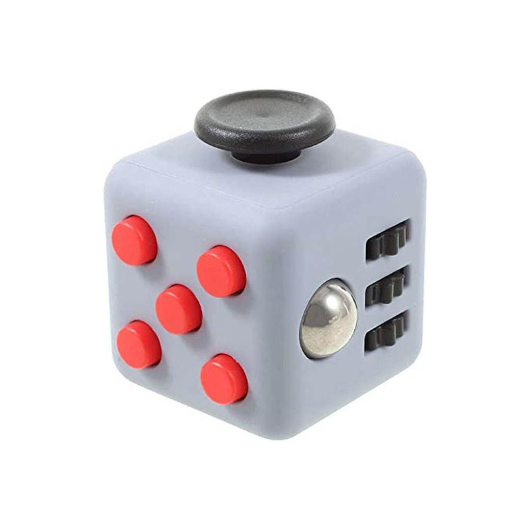 لعبة ألغاز فيدجيت مربعة لتخفيف التوتر - رمادي/أحمر