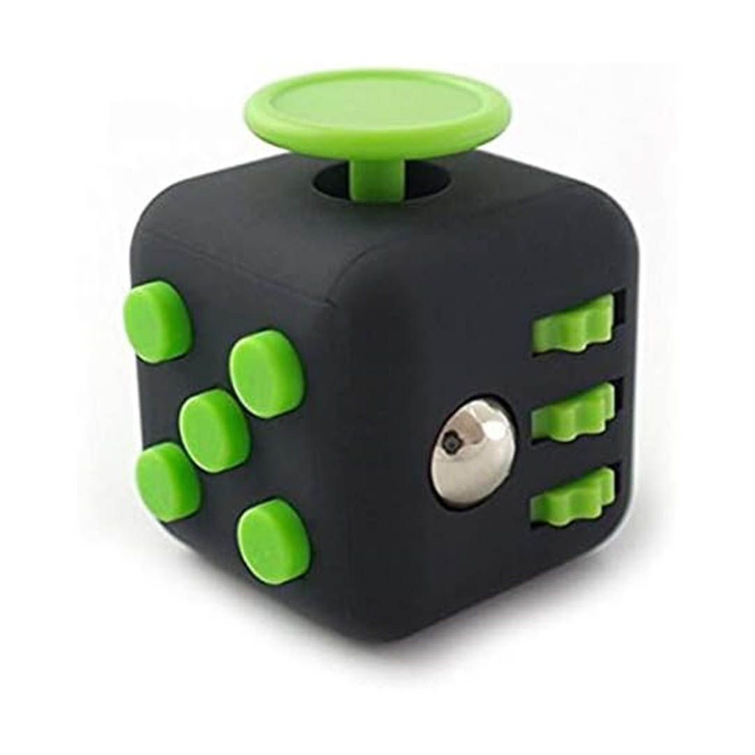 لعبة ألغاز فيدجيت مربعة لتخفيف التوتر - أسود/أخضر