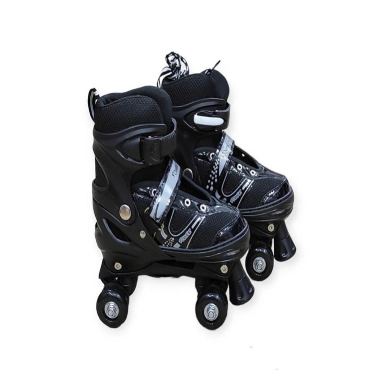 جزمة تزلج للأطفال - 4 عجلة - أسود