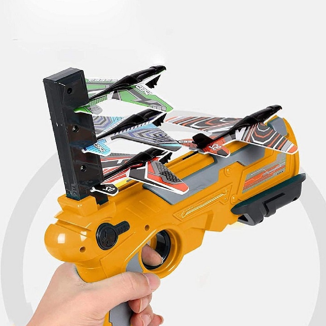 لعبة إطلاق الطائرات للأطفال - 5 قطع - أصفر