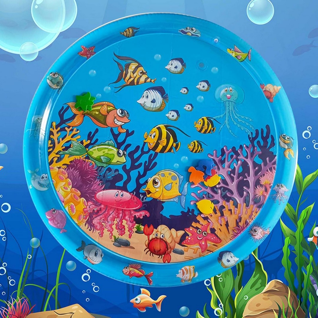 سجادة لعب مائية للأطفال - أزرق